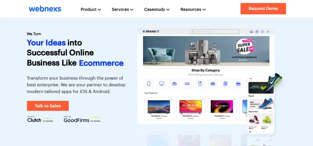 webnexs home page