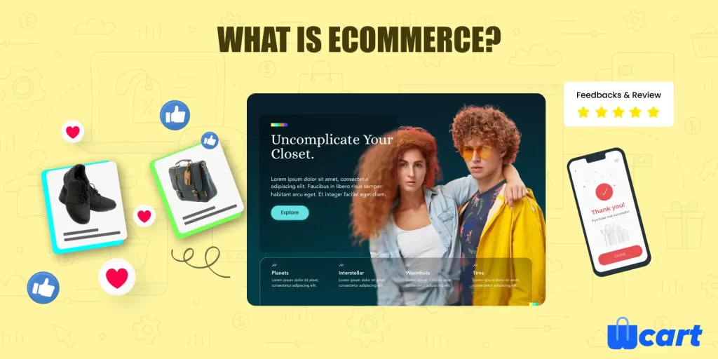 Ecommerce involves buying and selling products online, allowing businesses to reach a global customer base through digital platforms. This model provides convenience for both sellers and buyers, offering a seamless shopping experience.
