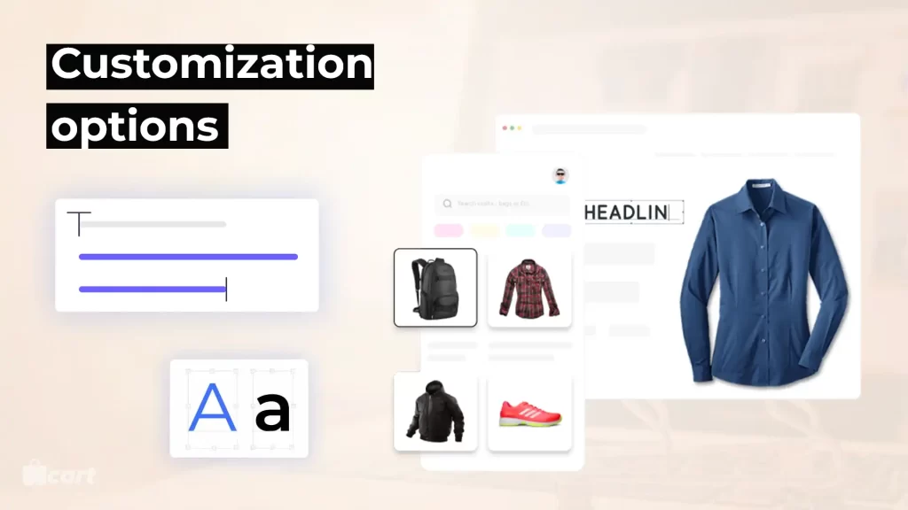 customization options - ecommerce website builder