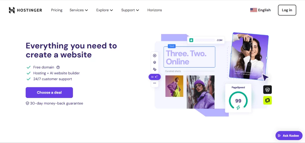 Hostinger for affordability