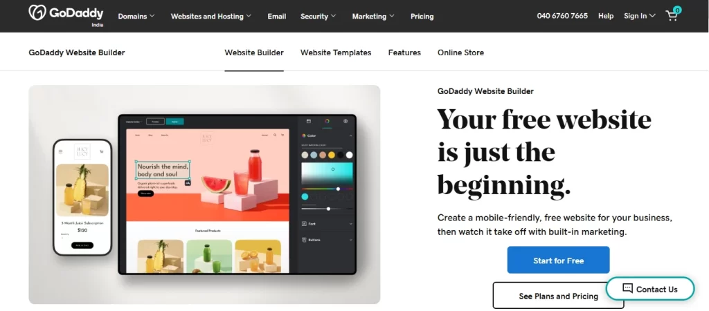 Godaddy an unknown website builder