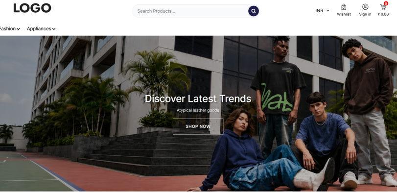 Fashion store hero banner showcasing latest trends and featured clothing collections