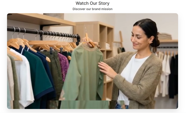 Brand storytelling section highlighting the inspiration and identity behind a fashion brand