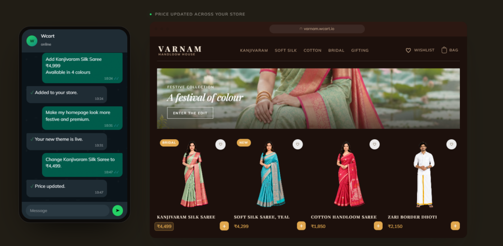 what are the steps in Manage an Online Store Through WhatsApp